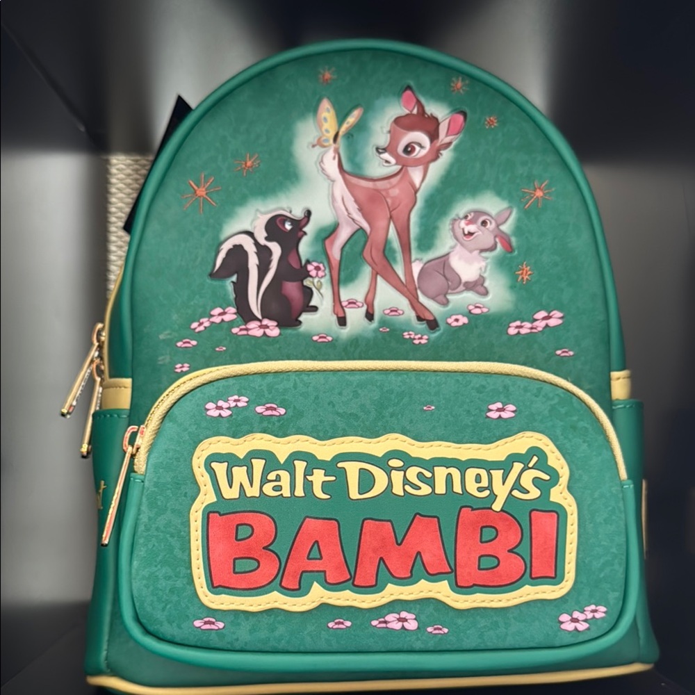 Disney Bambi Green and Yellow Backpack Retro Style
